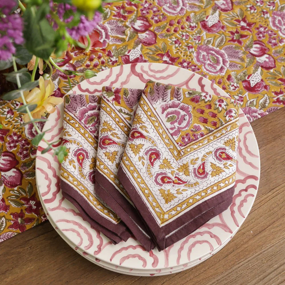 NAPKIN GARDEN PLUM & OCHRE