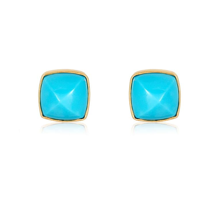 MABEL CHONG EARRING TURQUOISE PYRAMID