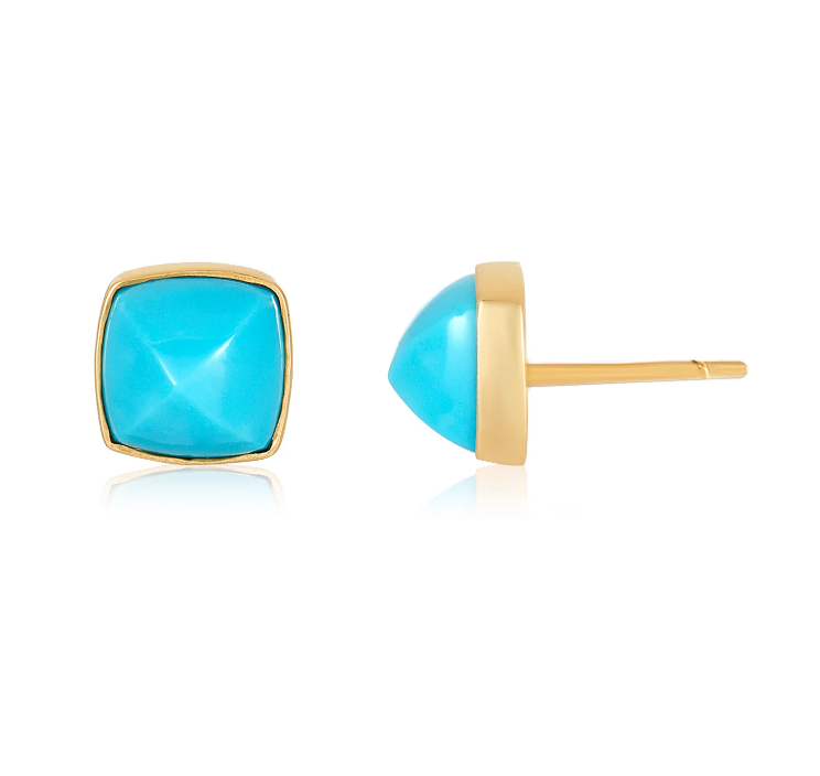 EARRING TURQUOISE PYRAMID #75235