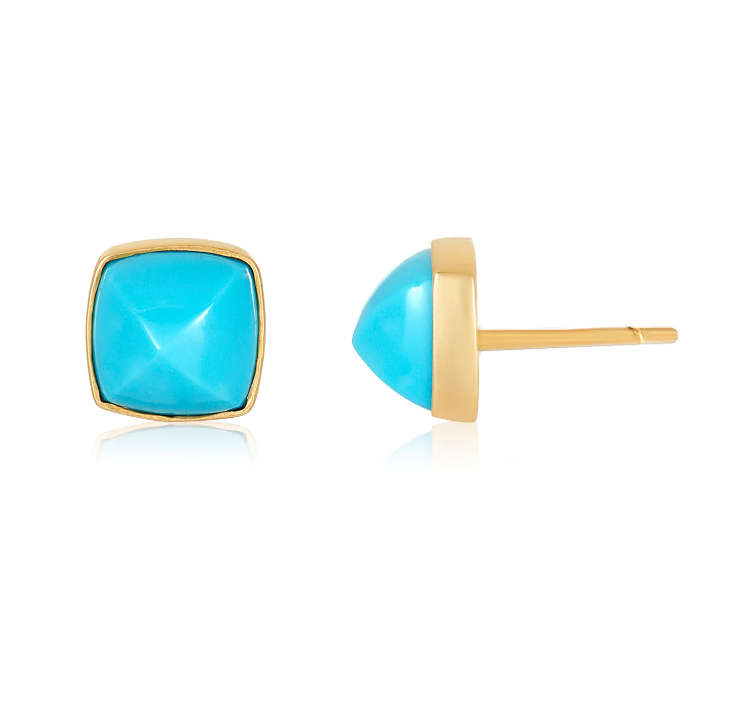 MABEL CHONG EARRING TURQUOISE PYRAMID