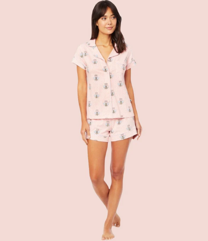 PAJAMA SET SHORT QUEEN BEE PINK