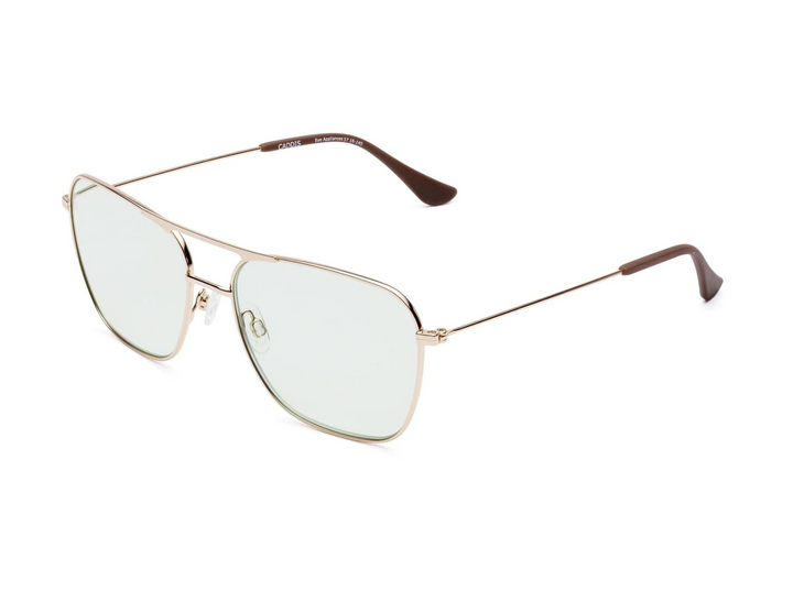 READERS HOOPER POLISHED GOLD GREEN