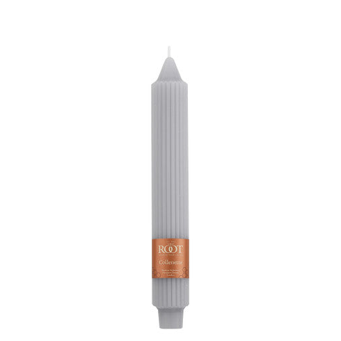 7" TAPER CANDLE RIBBED PLATINUM