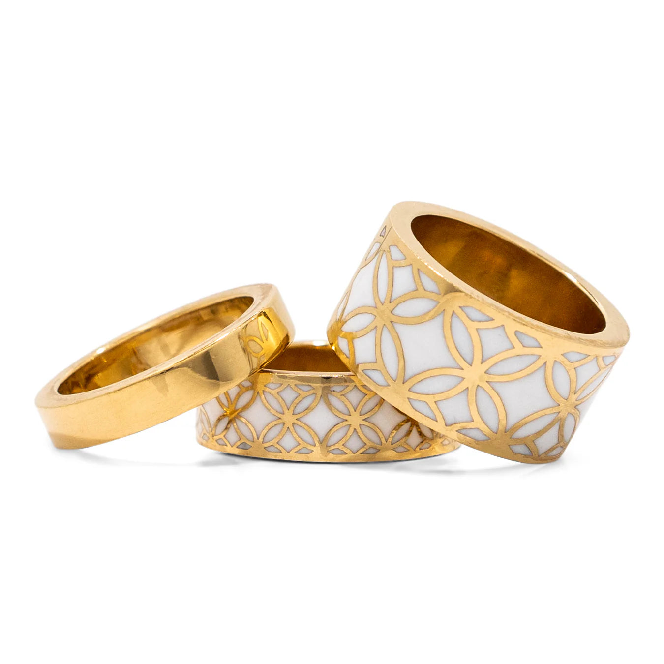 RING BAND SIGNATURE GOLD MOTHER PEARL RESIN (Available in 2 Sizes and 2 Styles)