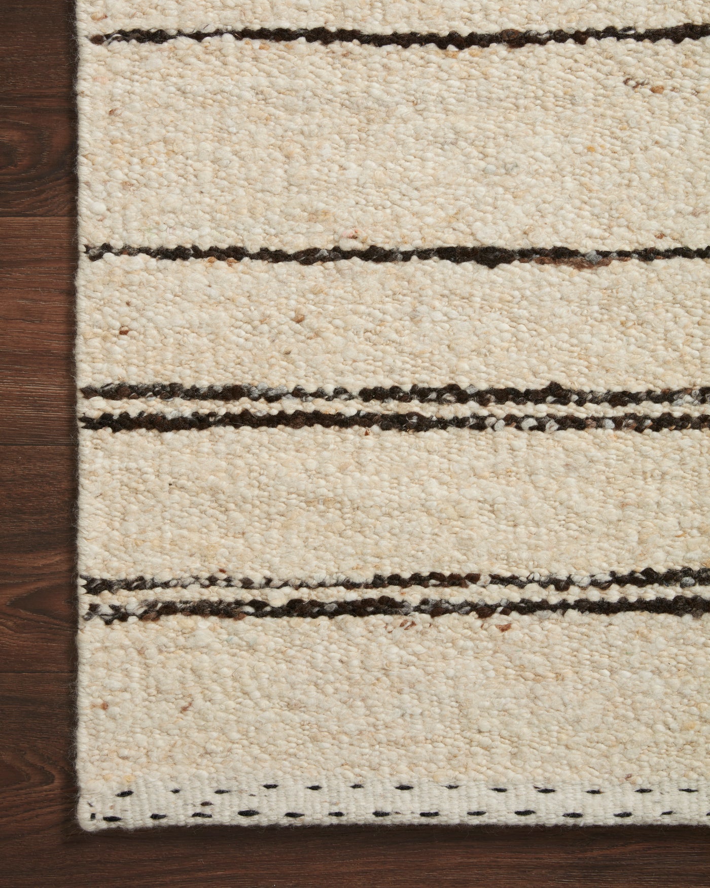 RUG WOVEN NATURAL/CHARCOAL