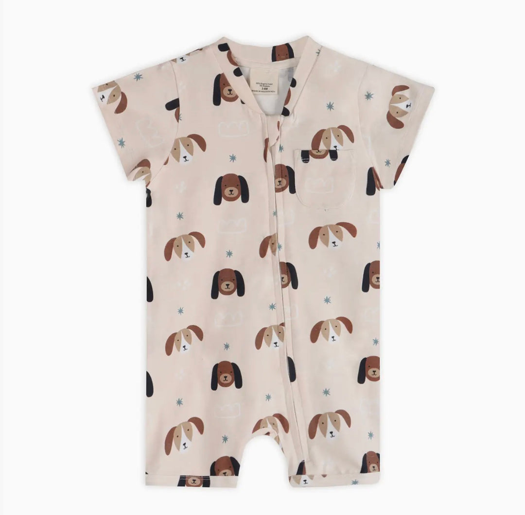 ROMPER DOGGIES BABY ZIPPER IN SAND