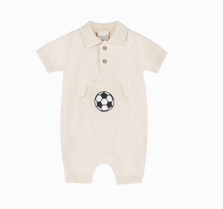 ROMPER KNIT SOCCER APPLIQUE