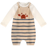 ROMPER SET CRAB EMBROIDERED KNIT