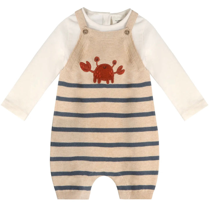 ROMPER SET CRAB EMBROIDERED KNIT