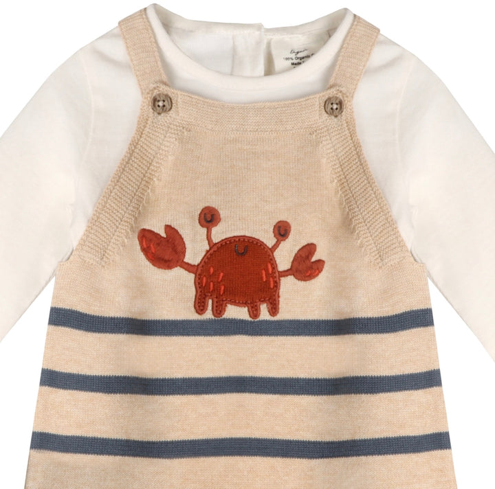 ROMPER SET CRAB EMBROIDERED KNIT