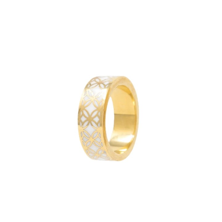 RING BAND GOLD MOTHER PEARL