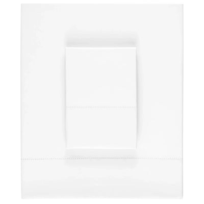 SHEET SET CLASSIC HEMSTITCH WHITE (Available in 4 Sizes)