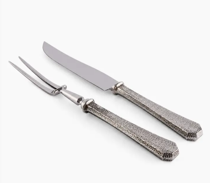 CARVING SET HAMMERED