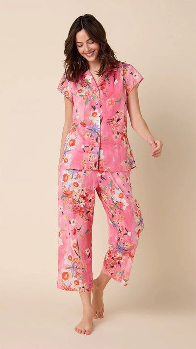 PAJAMA CAPRI SPRING FLING VOILE PINK
