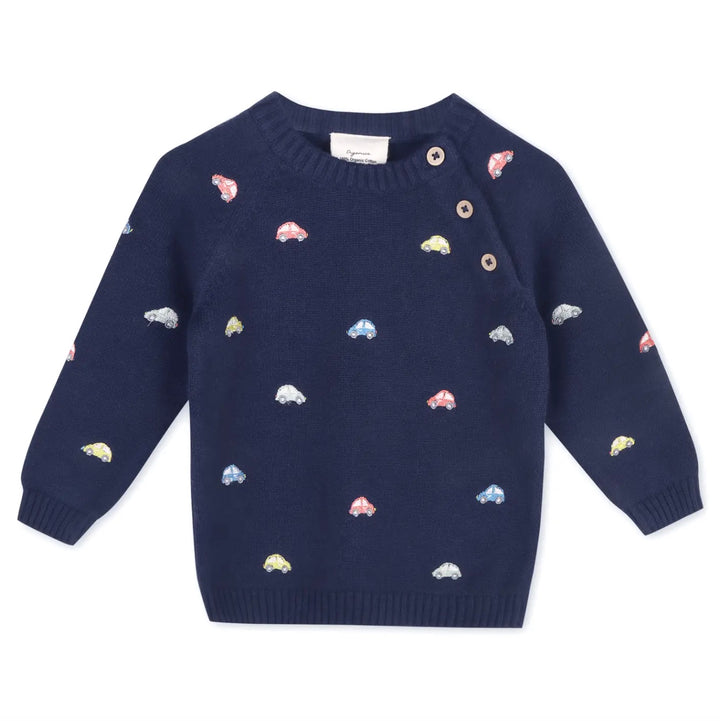 SWEATER MINI BEETLE CARS NAVY BLUE