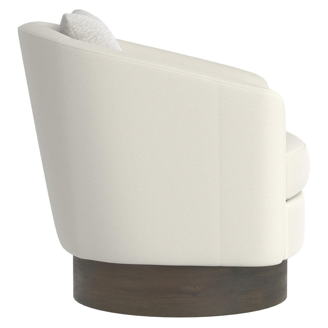 CHAIR SWIVEL ROUND WOOD BASE WOVEN GREY #71398