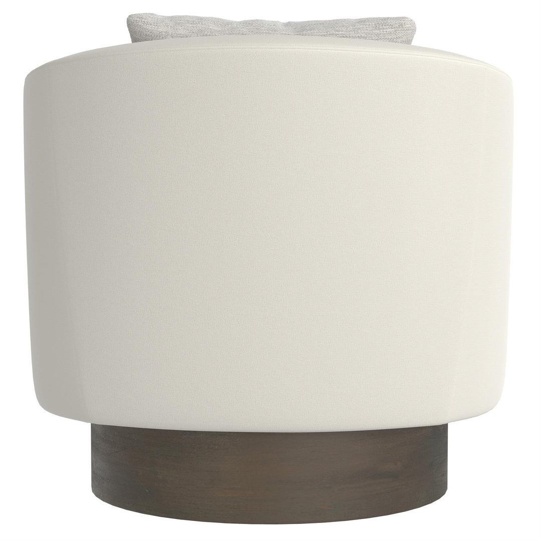 CHAIR SWIVEL ROUND WOOD BASE WOVEN GREY #71398