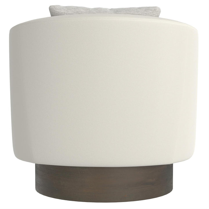 CHAIR SWIVEL ROUND WOOD BASE WOVEN GREY #71398