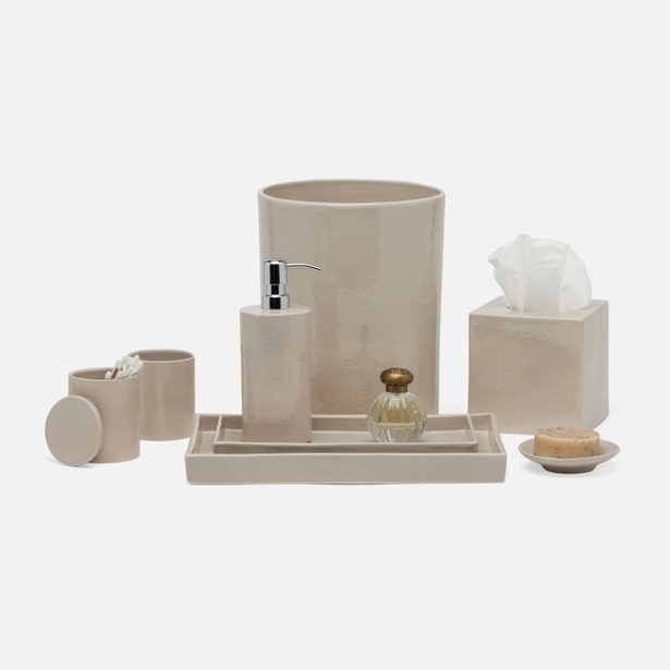 BATH COLLECTION SAND BURLAP CERAMIC