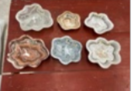 BOWL ONYX FREEFORM WHITE BLUE CALCITE 8L 6W 2.7W