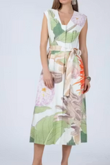 DRESS V-NECK A-LINE MIDI