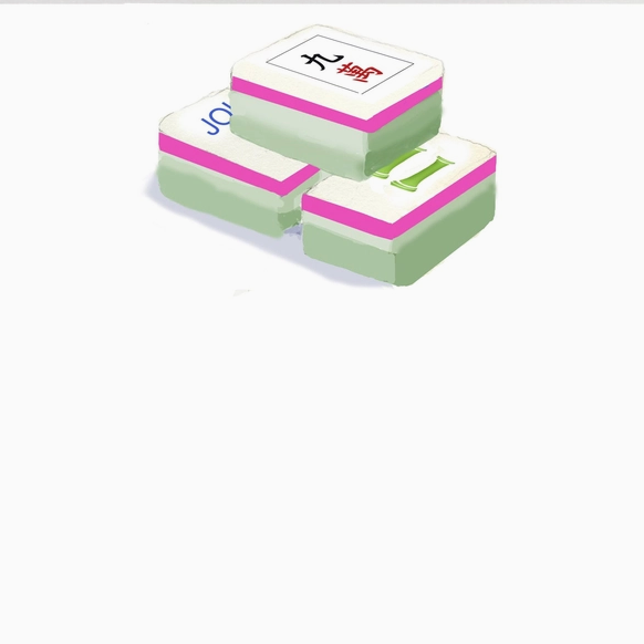 NOTEPAD MAHJONG PINK 3 TILES 3X4"
