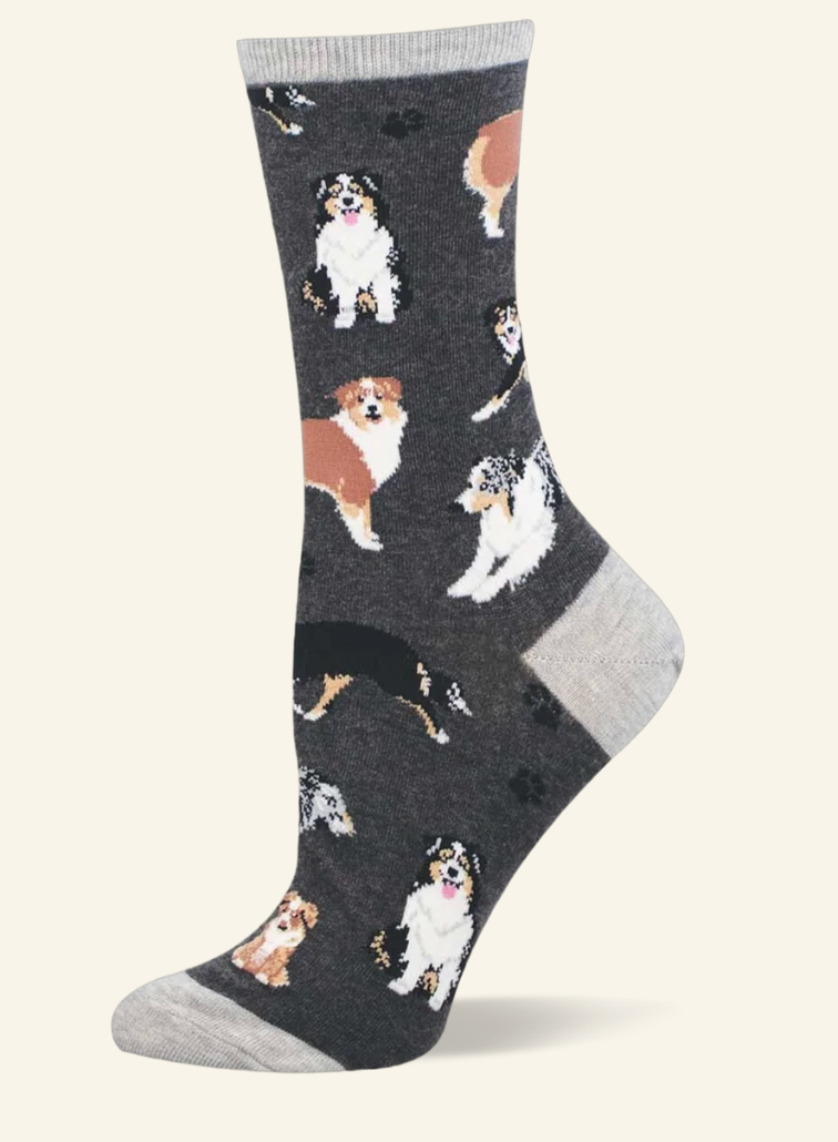 SOCKS AUSSIES CHARCOAL HEATHER