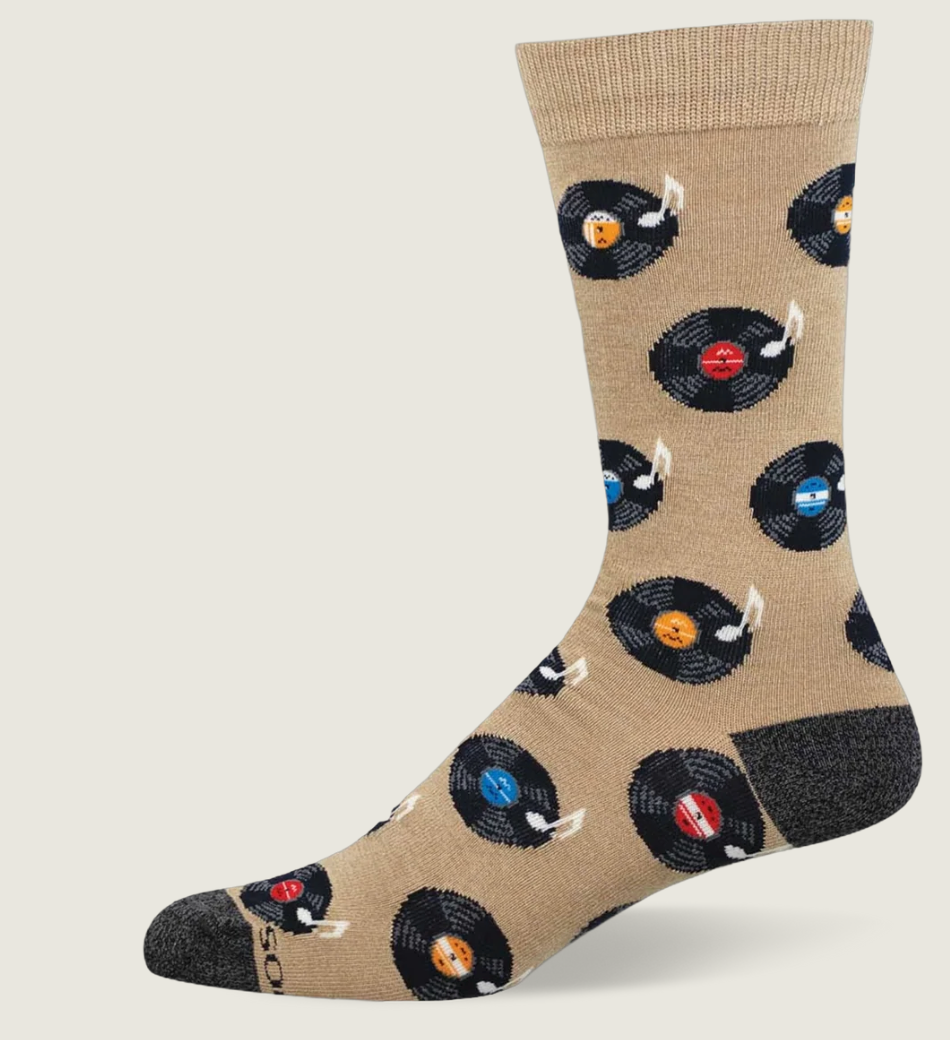 SOCKS VINYL SOUNDS BETTER HEMP HEATHER