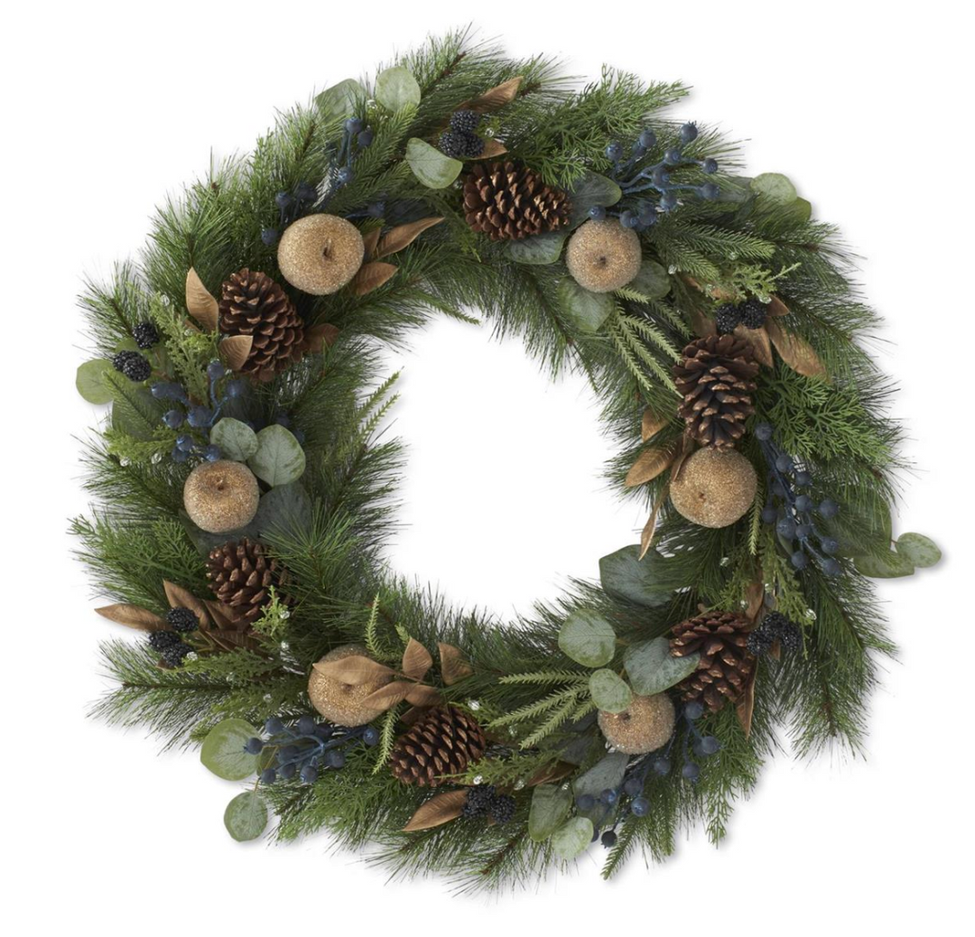30" WREATH W/ GOLD APPLES