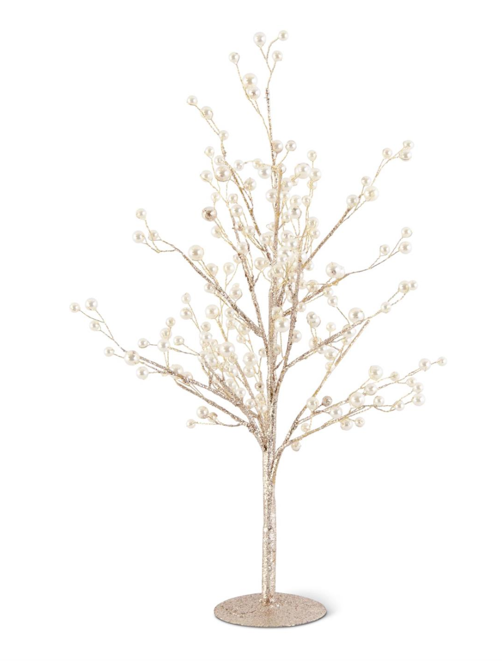 TREE GOLD GLITTERED TWIG W/ PEARL