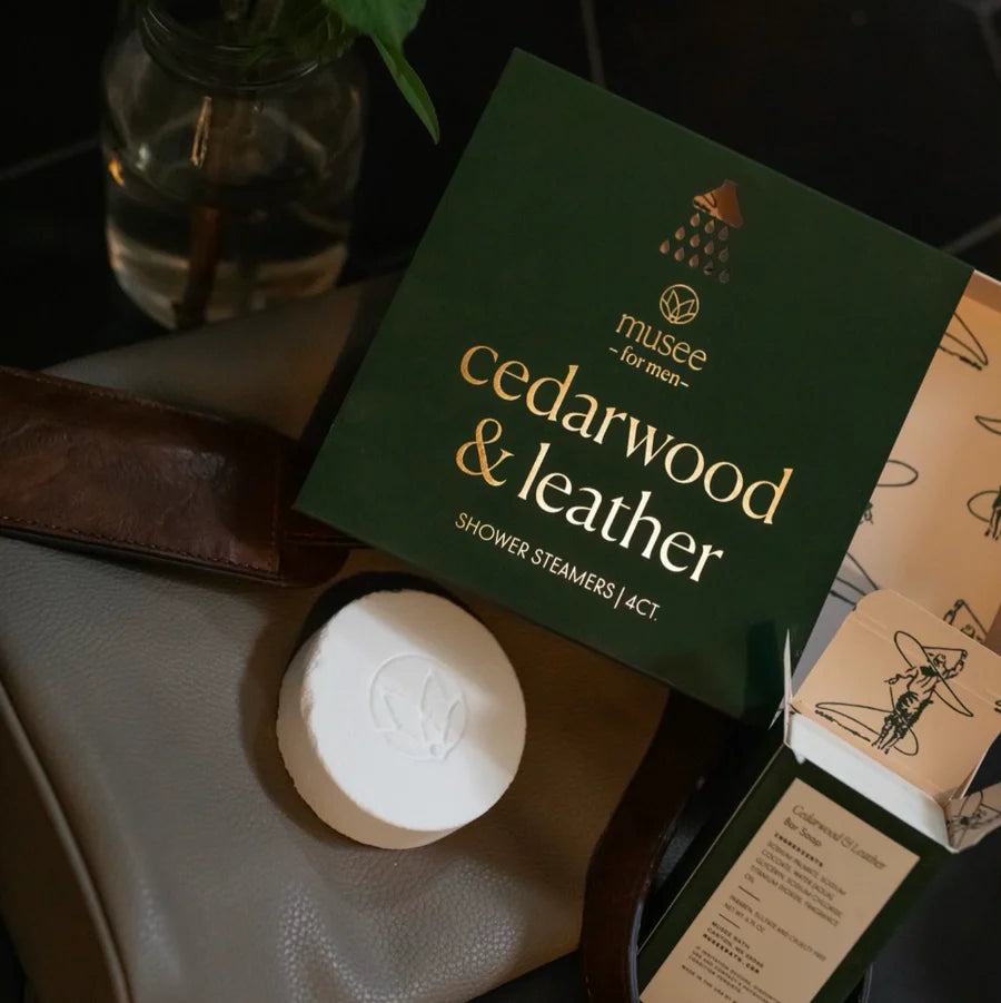 SHOWER STEAMERS CEDARWOOD & LEATHER
