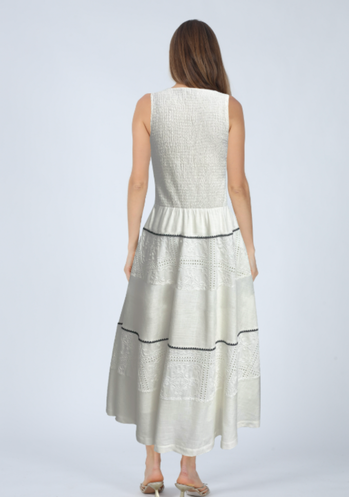DRESS SQUARE-NECKED MIDI