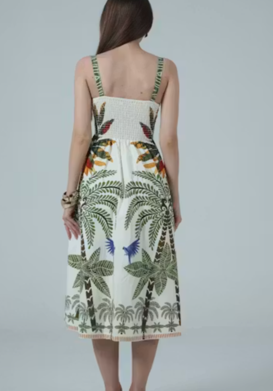 DRESS PRINTED BOTTON UP MIDI