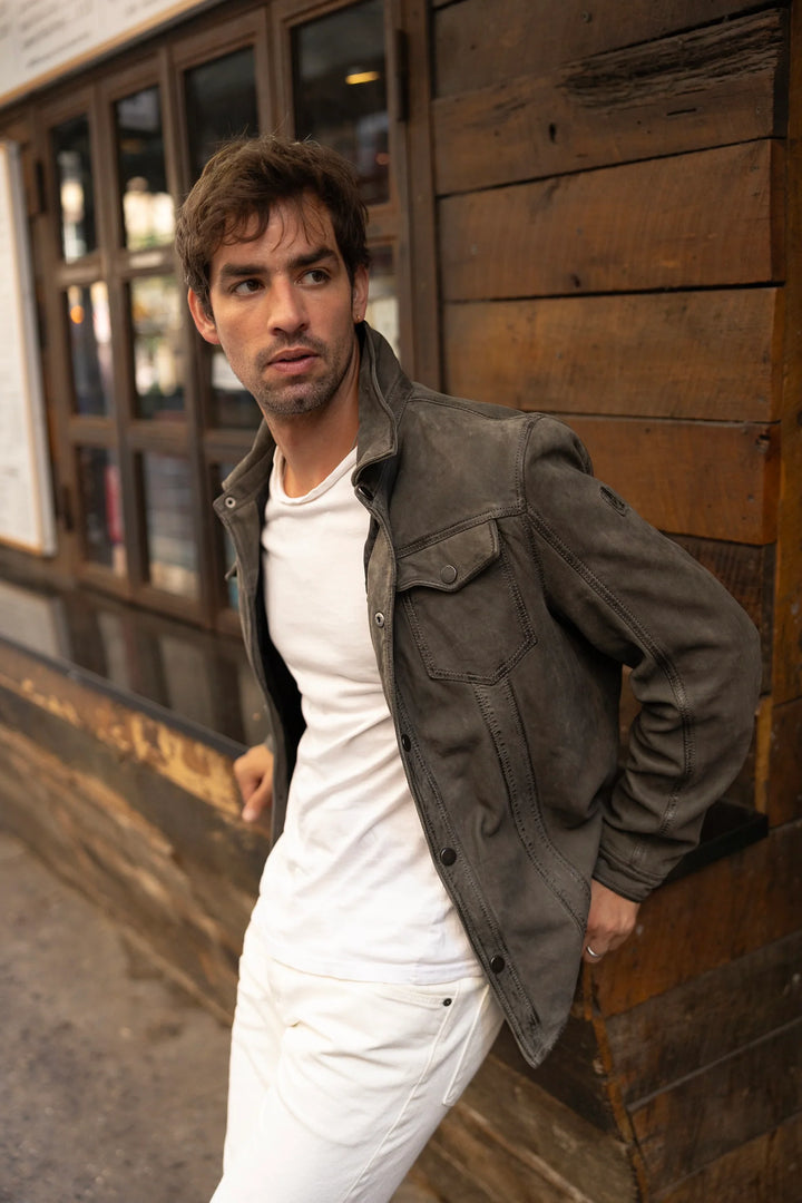 JACKET MEN'S LEATHER SEDRO UF KHAKI