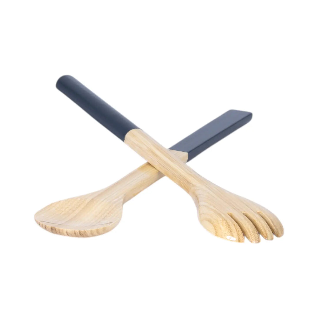 SERVER SET BAMBOO NAVY BLUE