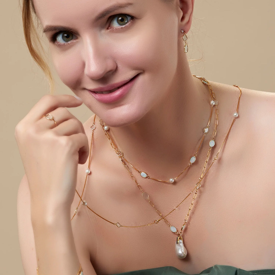 NECKLACE POWER THREE OPAL LONG