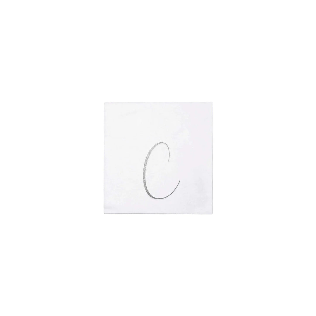 NAPKINS PAPER COCKTAIL SILVER MONOGRAME ALPHABET