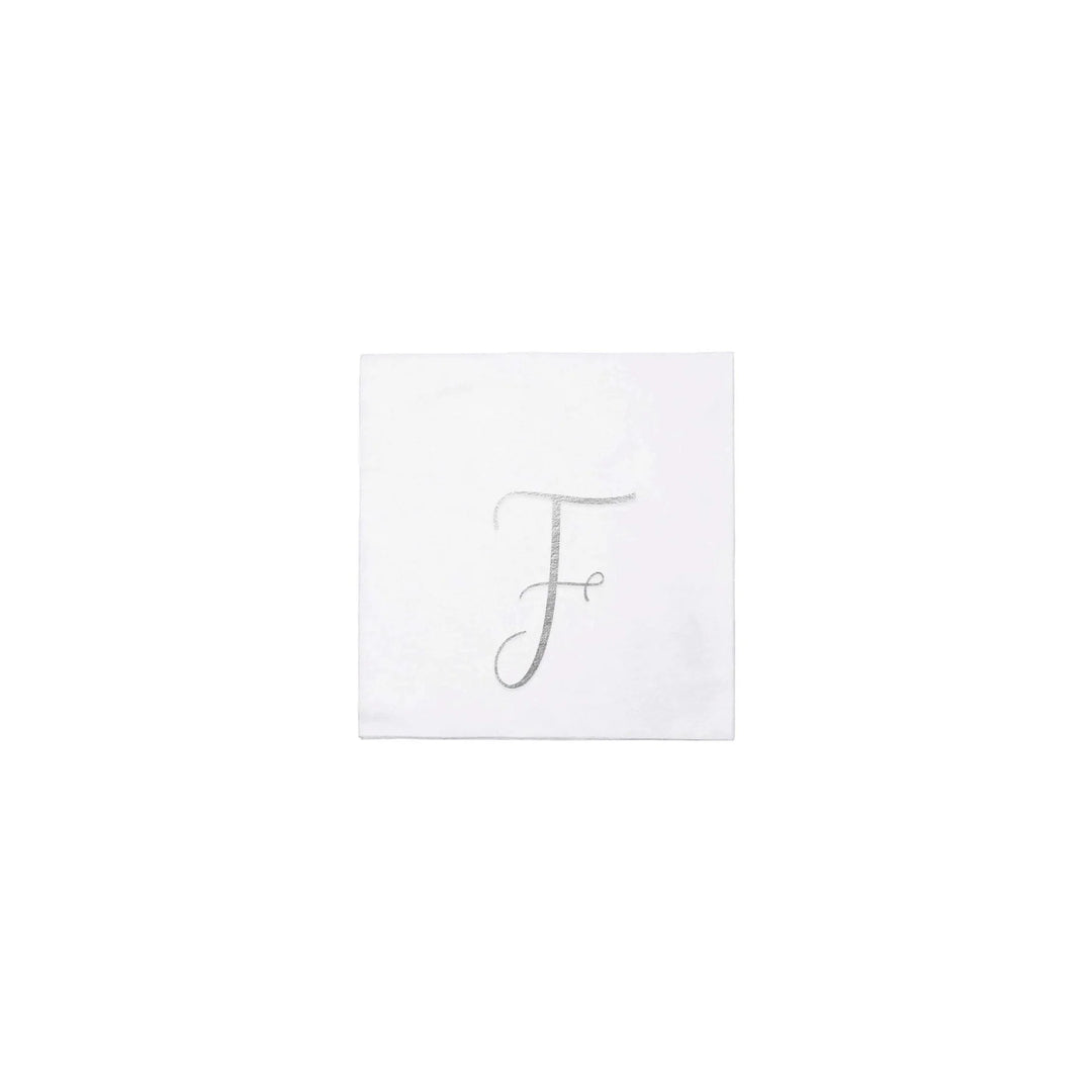 NAPKINS PAPER COCKTAIL SILVER MONOGRAME ALPHABET