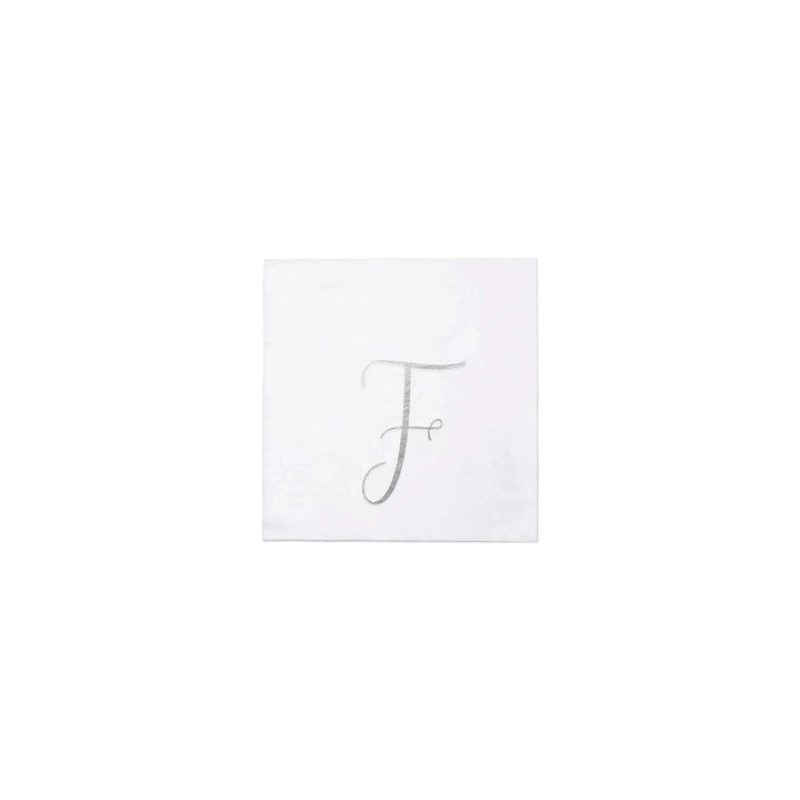 NAPKINS PAPER COCKTAIL SILVER MONOGRAME ALPHABET