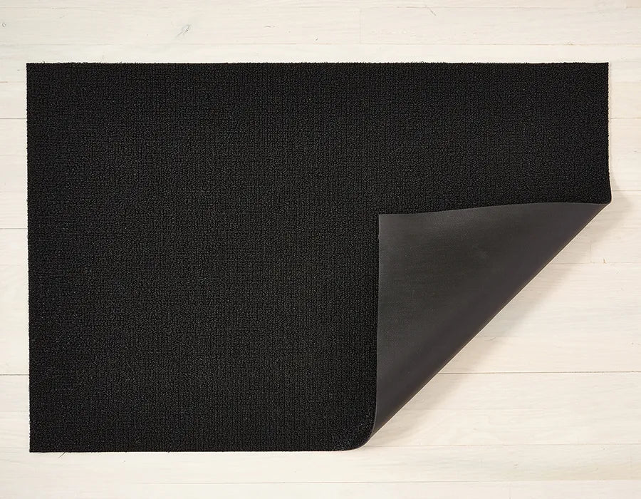 CHILEWICH FLOORMAT SOLID SHAG BLACK (Available in 3 Sizes and 3 Colors)