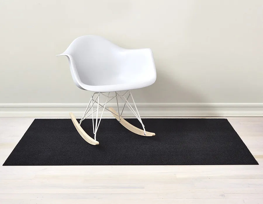 CHILEWICH FLOORMAT SOLID SHAG BLACK (Available in 3 Sizes and 3 Colors)