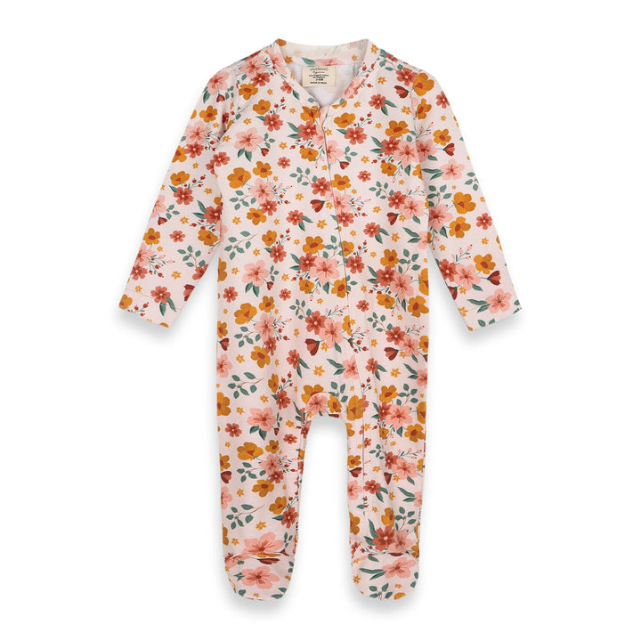 FOOTIE SUMMER FLORAL ZIPPER
