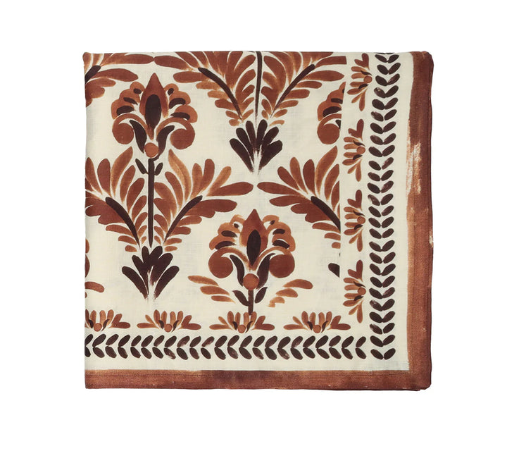 TABLECLOTH BOTANICA IVORY & BROWN 54 x 126