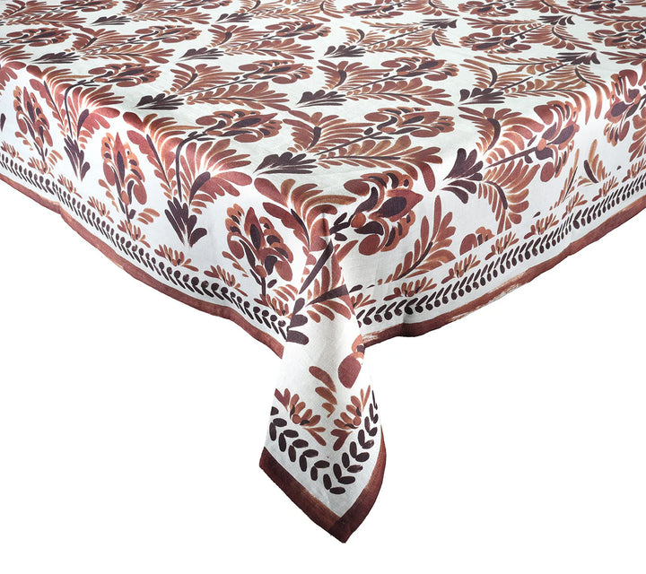 TABLECLOTH BOTANICA IVORY & BROWN 54 x 126