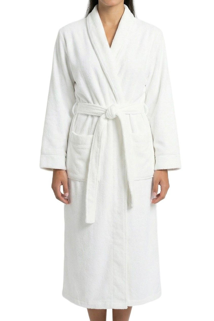 THERESA LONG TERRY ROBE WHITE