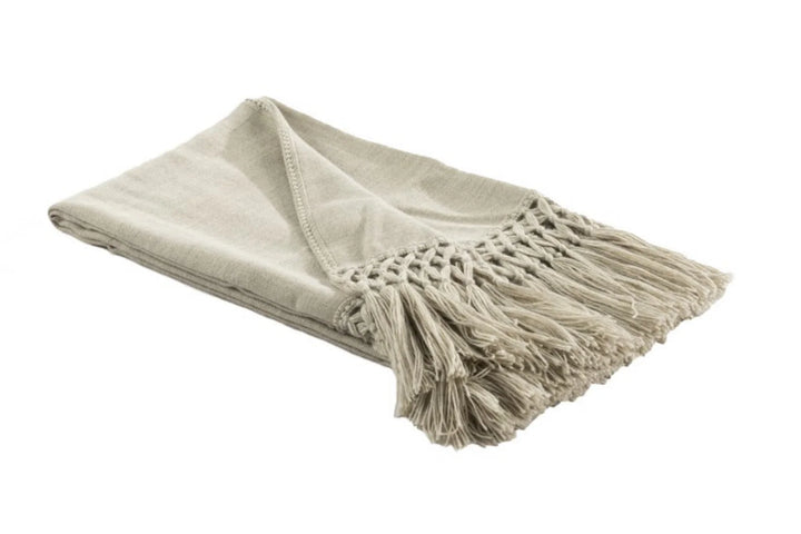 THROW ALPACA W/ FRINGE TASSELS