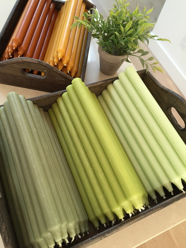 CANDLE RUSTIC TAPER HOLIDAY COLORS