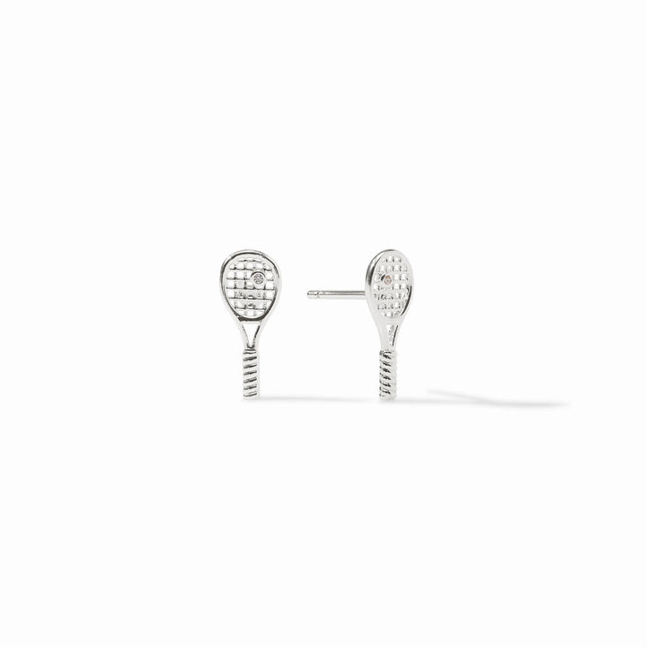 EARRING TENNIS RACQUET STUD SILVER