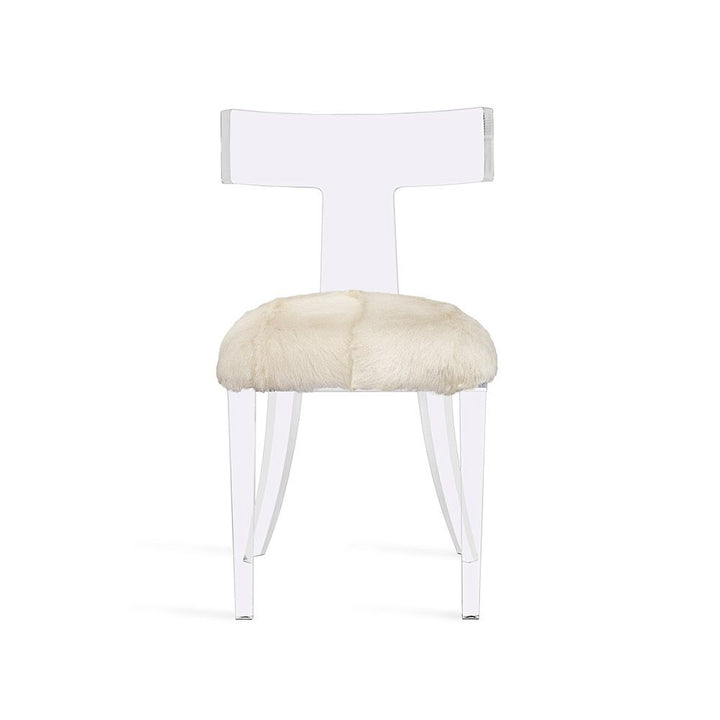 CHAIR KLIMOS ACRYLIC & IVORY GOAT SKIN #53032 (NRD)