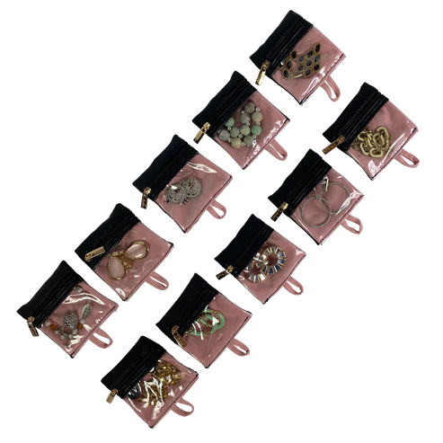 JEWELRY CASE TRAVEL BLACK QUILTED